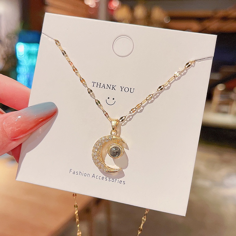 Vòng Cổ Thép Titan Đính Đá Giả Kim Cương Đơn Giản 2022