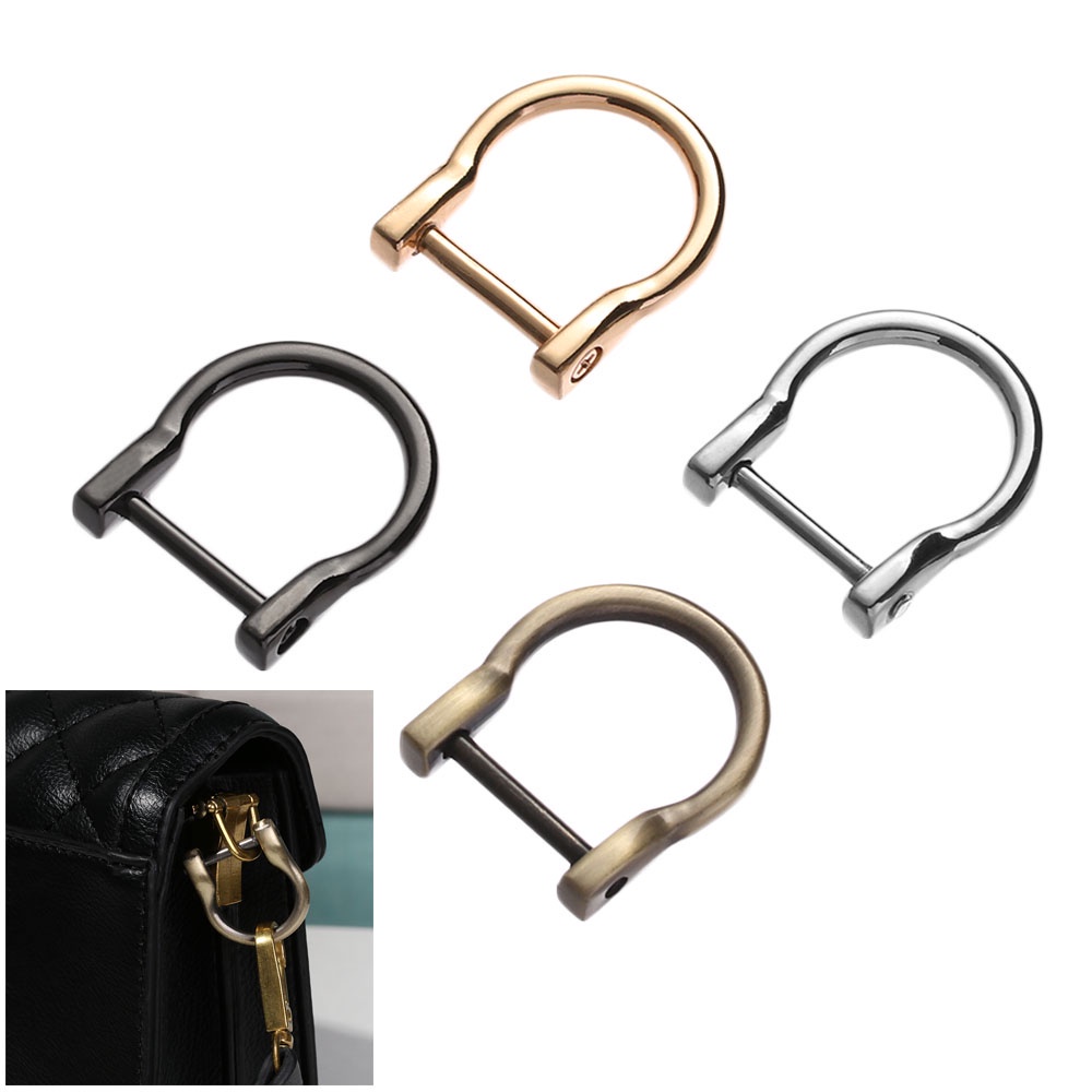 Móc Khóa Kim Loại Chữ D 1.4cm / 1.9cm Cho Dây Đeo Túi Da Thủ Công