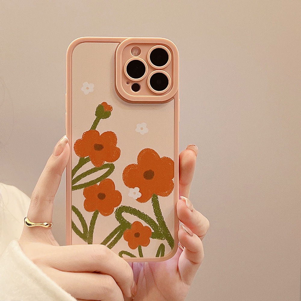 Ốp lưng iphone Ốp Điện Thoại Mềm Mặt Nhám Họa Tiết Hoa Mùa Xuân Cho Apple Iphone 11 XS 8p 13promax 12 Dinuo case-III