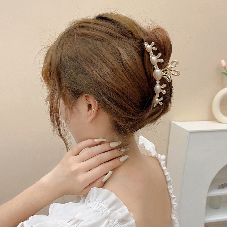 Kẹp Tóc Đính Đá Và Ngọc Trai Thời Trang Hàn Quốc Cho Nữ