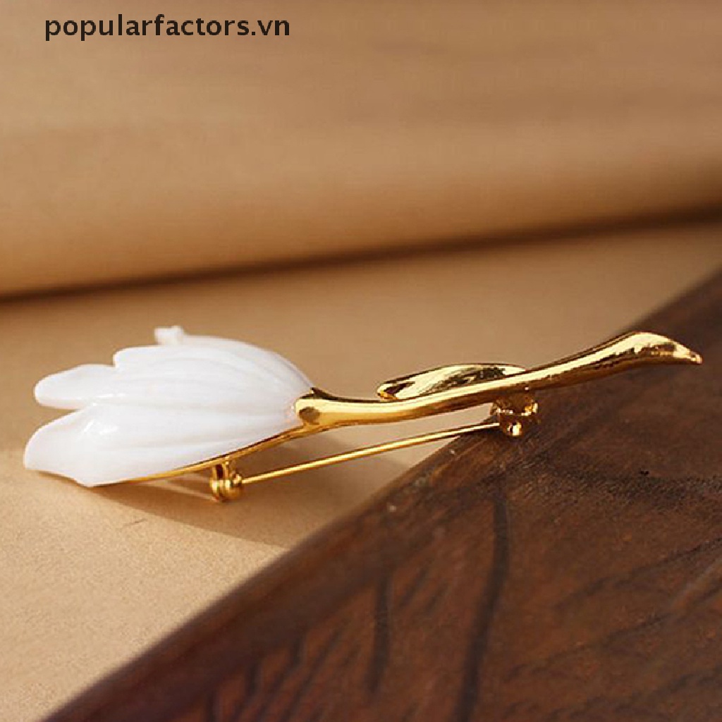 Ghim Cài Áo Hình Hoa Tulip Tráng Men Độc Đáo