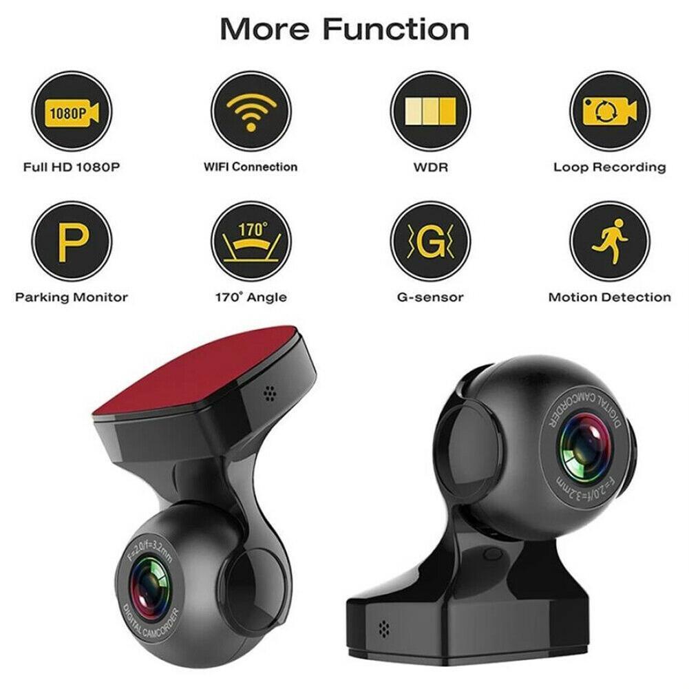 Camera hành trình ô tô Xe Hơi DVR Hỗ Trợ WIFI APP 1080P HD Tầm Nhìn Ban Đêm Ống Kính Kép kết nối máy ảnh với điện thoại ạ