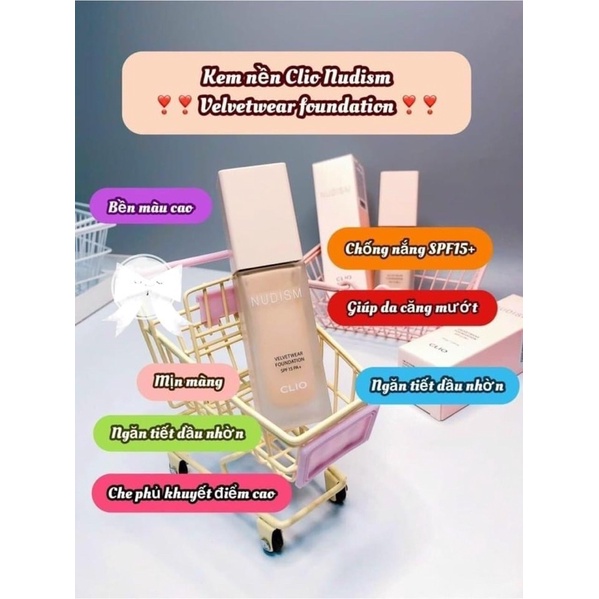 KEM NỀN C.L.I.O Nudism Velvetwear Foundation | BigBuy360 - bigbuy360.vn