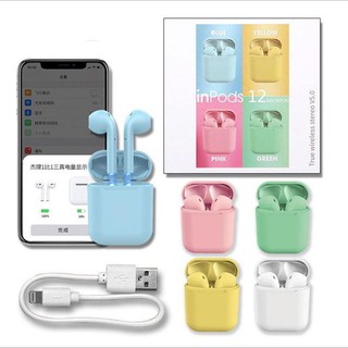Tai nghe bluetooth 5.0 inpod 12 Hàng Chính Hãng  cảm biến vân tay nhiều màu Pin Bền Đẹp Sang Chảnh