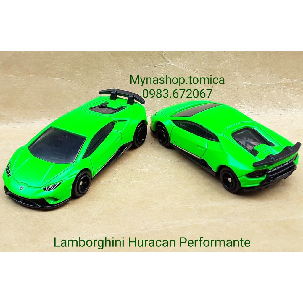 Xe mô hình tĩnh tomica không hộp - Lambor Huracan Performante - màu xanh lá.