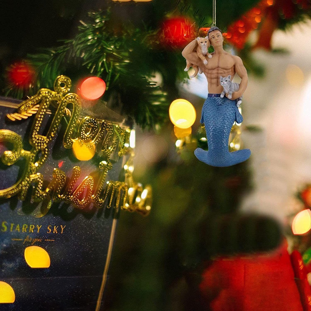 PINEVN Phụ Kiện Treo Trang Trí Cây Thông Giáng Sinh Hình Nàng Tiên Cá Hoạ