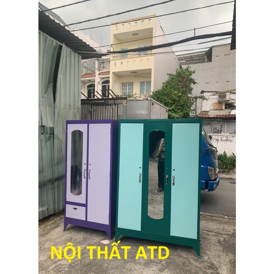 Tủ quần áo bằng sắt nhôm dày dặn giá rẻ đựng đồ cho phòng trọ giao nhanh bình dương thủ đức
