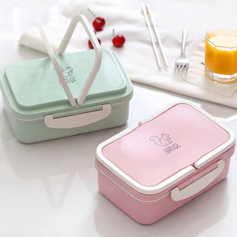 [FREESHIP] Hộp đựng cơm lúa mạch 2 tầng SQUIRREL Loại Tốt.