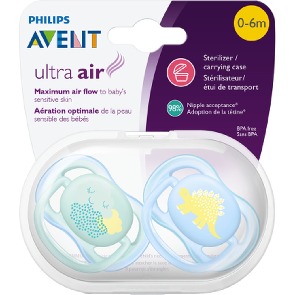 Núm ti giả thông khí Phillips Avent Ultra Air , Avent Ultra Air Night  Ti ngậm chống vẩu