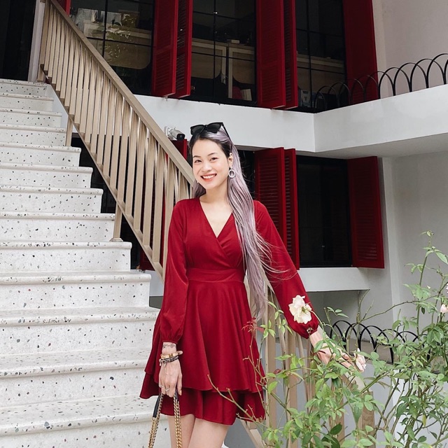 Pass Váy Damie Dress Rubies size S màu đỏ siêu tôn da siêu tôn dáng Rubies Rubies