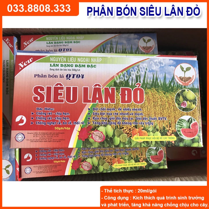 20 Gói Phân bón siêu lân đỏ cho cây kích rễ nhanh, siêu ra hoa ( 20ml)