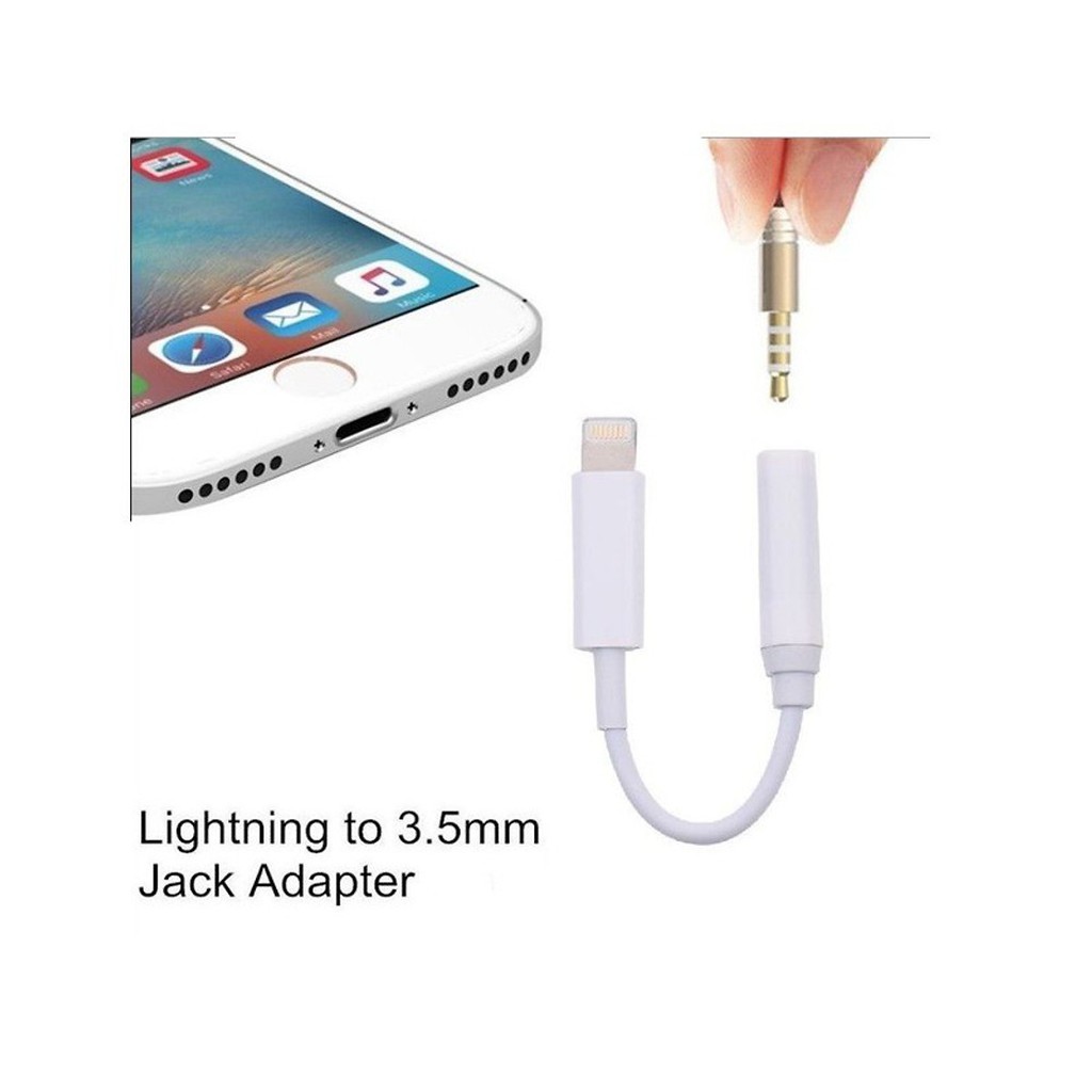 Cáp chuyển tai nghe Lightning ra Jack tròn hỗ trợ Mic nghe gọi Iphone 5 6 7 8 x 11 ra chân 3,5mm kết nối Blutooth KLH