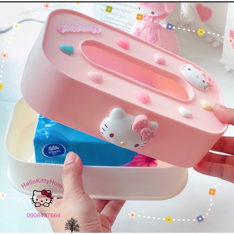 Hộp nhựa đựng khăn giấy HelloKitty