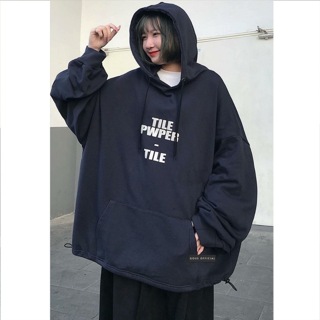 Áo Hoodie Nữ Form Rộng Hoodie Tay Bo Cực Dễ Phối Đồ Phong Cách Hàn Quốc Nhẹ Nhàng T I L E Xanh Than - 1804 GOUS OFFICIA