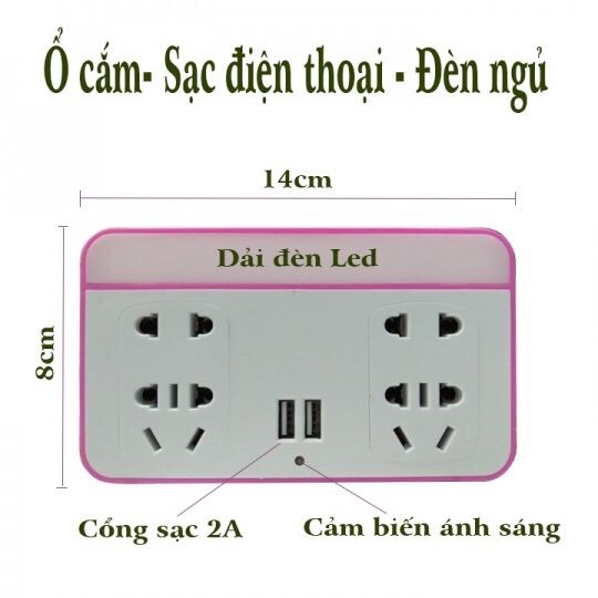 Ổ CẮM KIÊM SẠC ĐIỆN THOẠI  VÀ ĐÈN NGỦ CẢM BIẾN