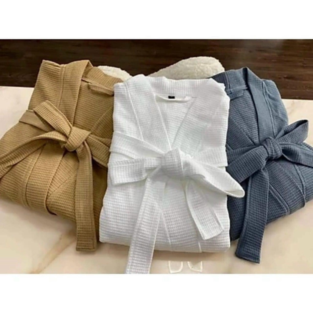 ÁO CHOÀNG TẮM SPA, ÁO CHOÀNG KHÁCH SẠN CAO CẤP - VẢI COTTON TỔ ONG SIÊU THOÁNG
