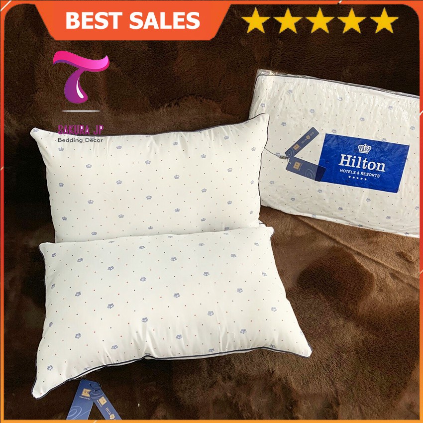 [RẺ VÔ ĐỊCH] Gối Bông Khách Sạn Hilton King Crown - Ruột Gối Bông Khách Sạn 5 Sao Cao Cấp Sakura JP Bedding Decor