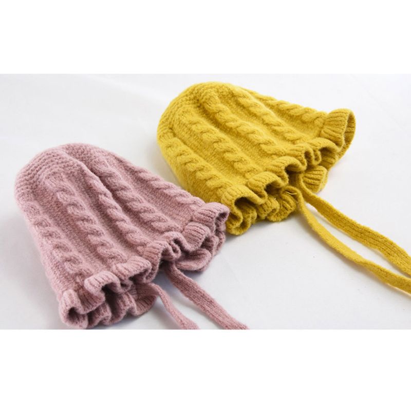 Mũ dệt kim giữ ấm mùa đông kiểu công chúa dễ thương cho bé gái