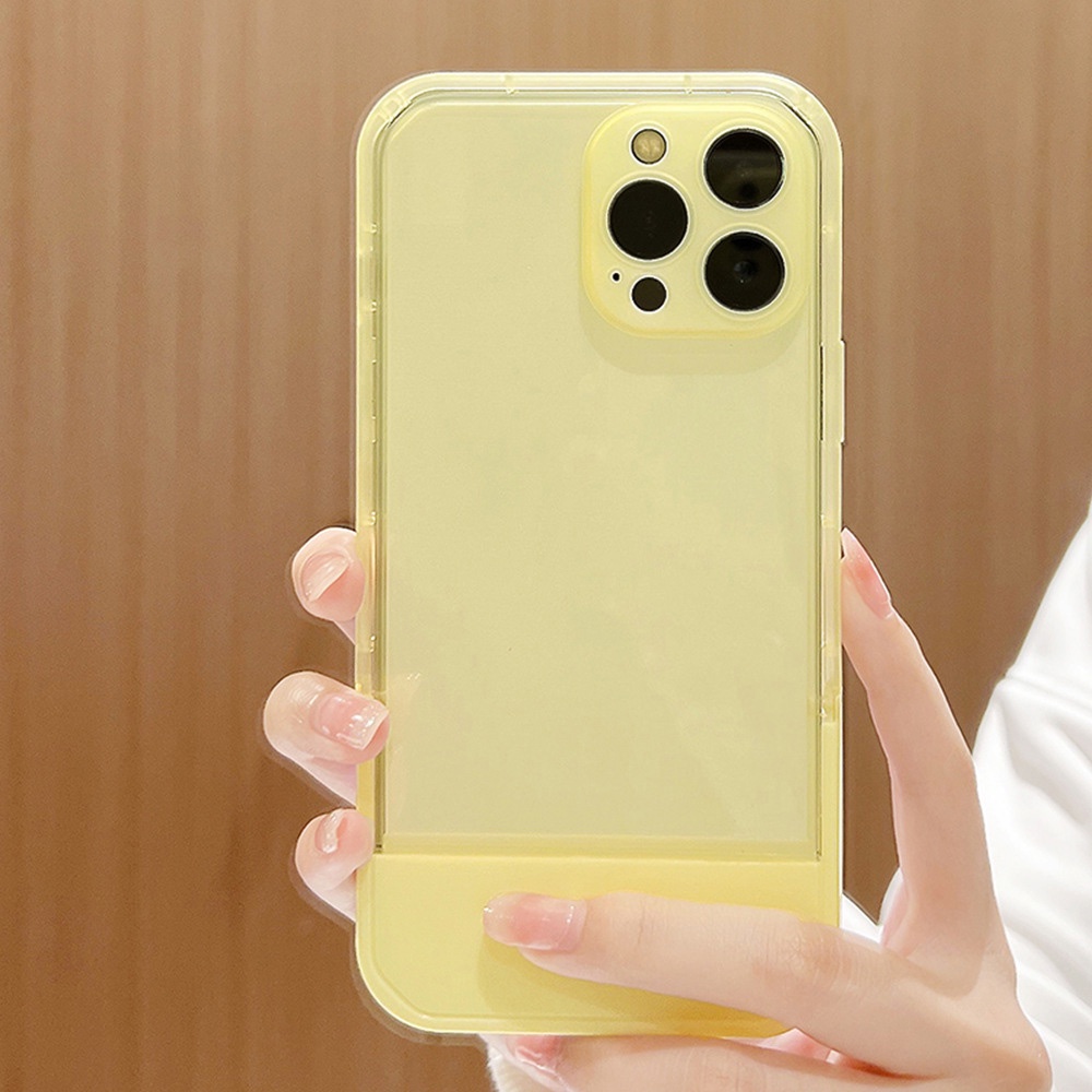 Ốp Điện Thoại Silicon tpu Trong Suốt Có Giá Đỡ Cho iphone 11 12 13 pro max mini XR XS 7 8 plus