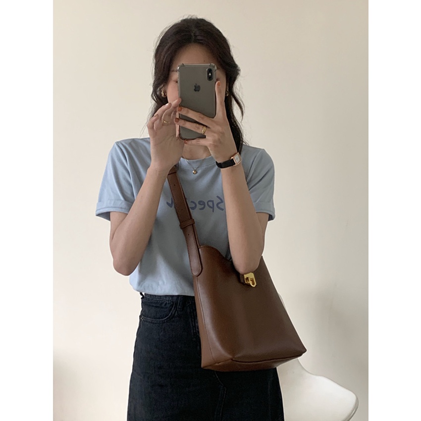 Túi Đeo Vai Thời Trang Thu Đông 2021 Phong Cách retro Sức Chứa Lớn Cho Nữ