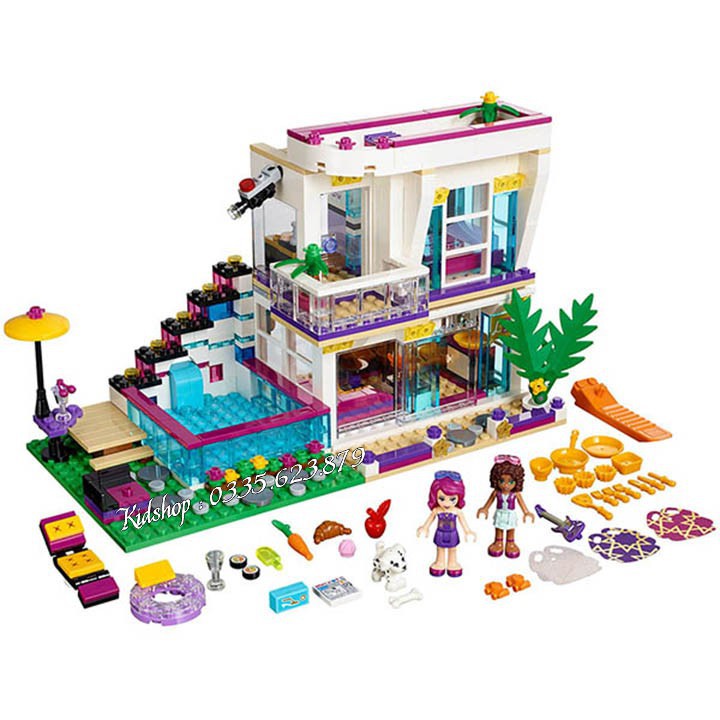 (sẵn) Đồ Chơi Lắp Ráp Kiểu LEGO Mô Hình Nhà Biệt Thự Ngôi Sao Friends XS 3008 Với 760 Mảnh Ghép