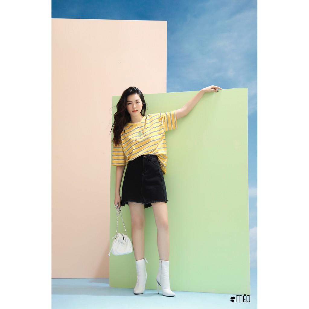 Áo thun tay lỡ Méo shop phông nữ cổ tròn cotton in chữ Redvelvet freesize form rộng