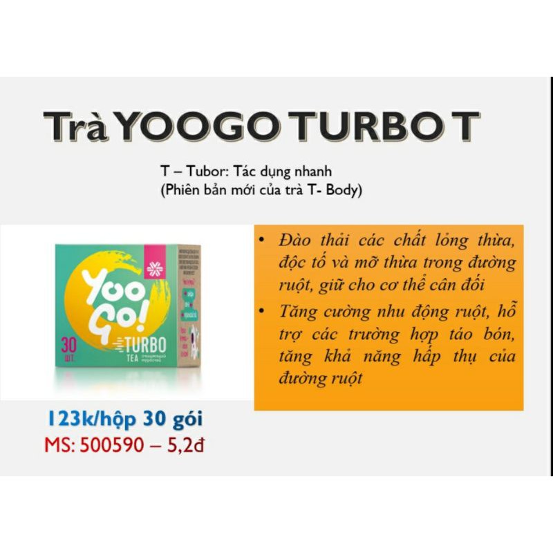 Trà giảm cân ,thanh lọc đường tiêu hóa Yoo go turbo tea