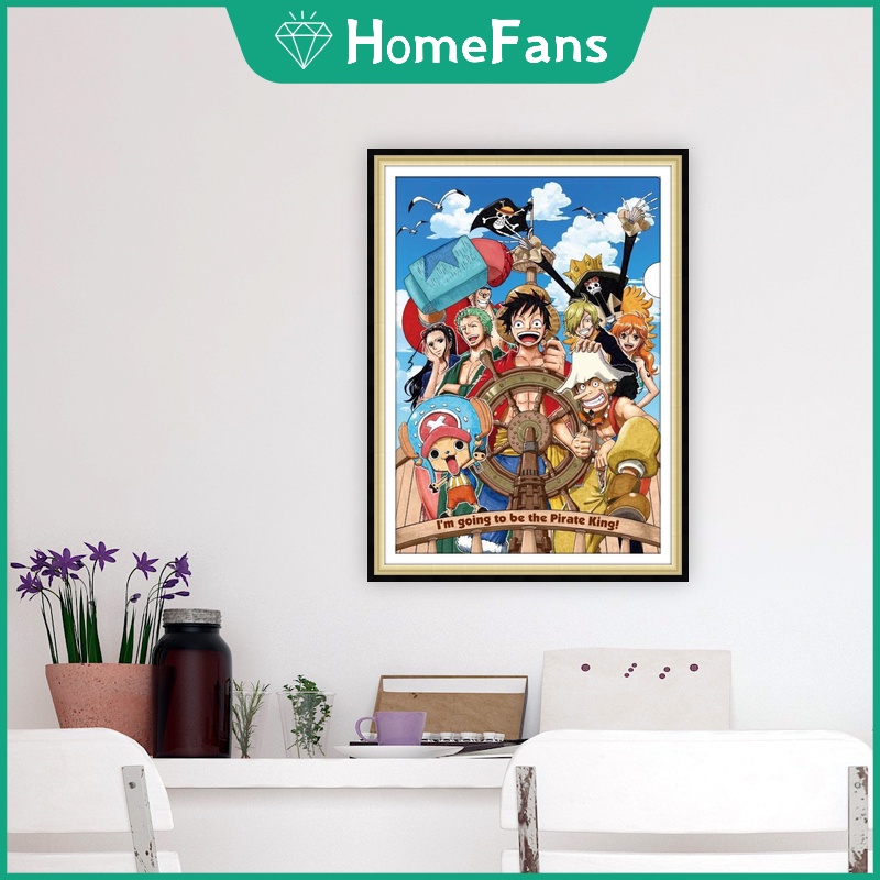 Tranh Đính Đá 5D Tự Làm Hình Nhân Vật Nami One Piece Kích Thước 30x40cm / 50x70cm
