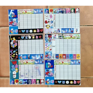 Thời khoá biểu BTS hình chibi mẫu ngẫu nhiên