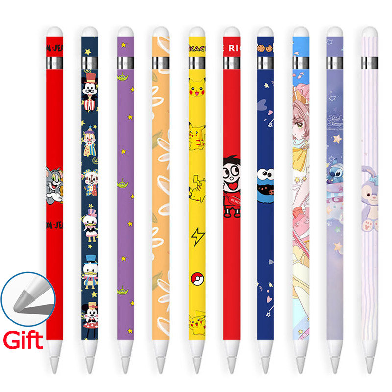 Bộ 3 miếng dán họa tiết dễ thương không để lại vết khi bóc cho Apple Pencil thế hệ 1