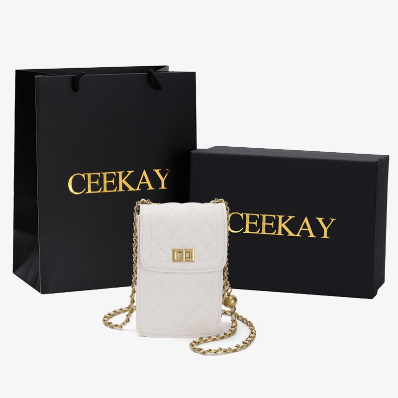 🌸Hàng Order🌸 Túi Xách Nữ CEEKAY Da Họa Tiết Nắp Gập Gài Quai Da Phối Xích Quả Lắc Sang Chảnh Nữ Tính 🌸Hàng Quảng Châu