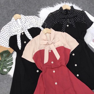 <SALE> ĐẦM KATE LỤA KIỂU THIẾT KẾ PHỐI BI CỰC XINH