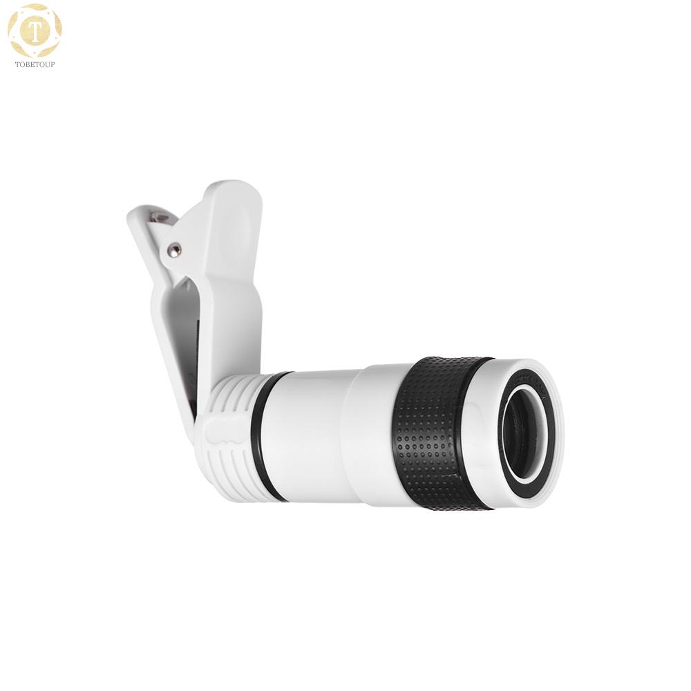 Shipped within 12 hours】 8X Zoom Optical Smartphone Telephoto Lens Portable Mobile Phone Telescope Lens with Clip Universal for iPhone Samsung HUAWEI Xiaomi HTC Most Phones Phone Lens [TO]