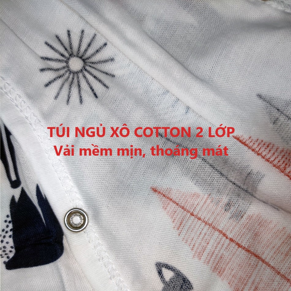 [COTTON 100%] Túi Ngủ Mùa Hè, Thu Cho Bé Vải Xô Cotton 2 Lớp Thoáng Mát, Mềm Mịn (Từ 0-5 tuổi)