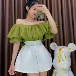 [Hàng Đẹp] Áo Thô Trễ Vai Tay Phồng MC