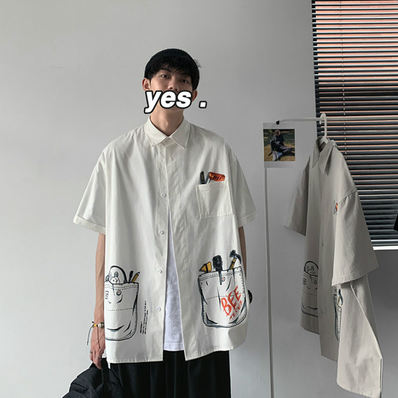 Áo sơ mi ngắn tay phong cách trẻ trung cá tính cho nam | BigBuy360 - bigbuy360.vn