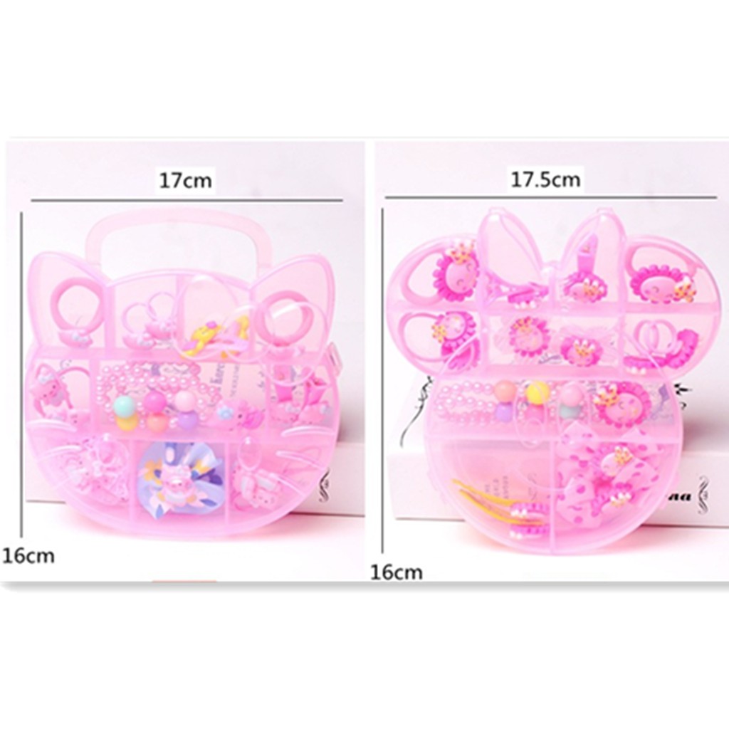 Bộ Kẹp Tóc + Dây Buộc Tóc Hình Hello Kitty / Mickey Cho Bé Gái