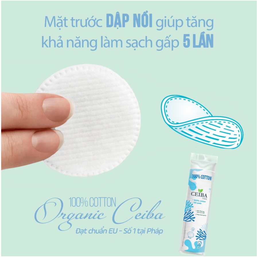 Bông Tẩy Trang Ceiba 100% Chất Liệu Cotton 80miếng