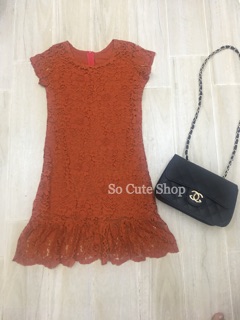 Đầm váy ren đuôi cá form suông Hàng QC
