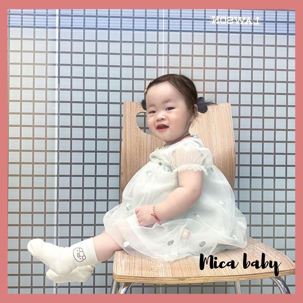 Tất vớ cao cổ màu trắng in hình thú dễ thương cho bé T30 Mica Baby