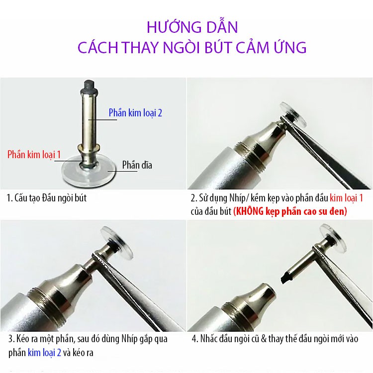 Bút cảm ứng, ngòi thay thế bút cảm ứng điện dung M6 cho Smartphone, iPad