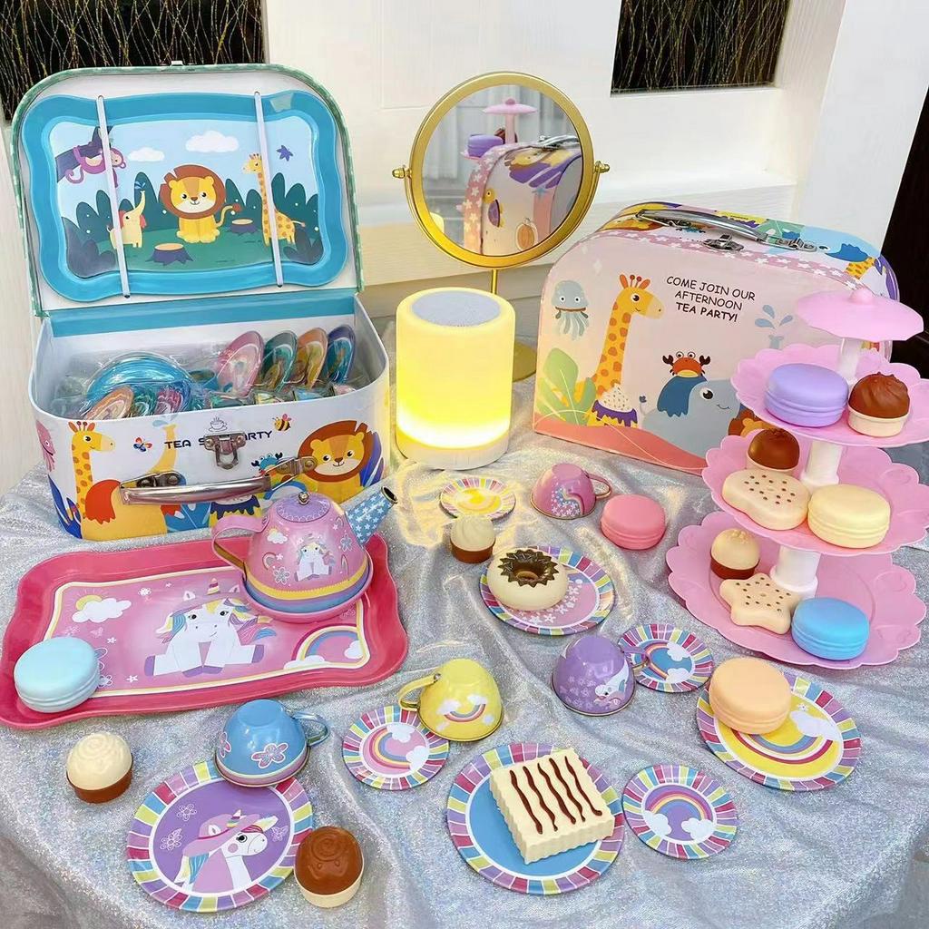 Combo Đồ Hàng Set Tháp Bánh Trà Chiều Kèm Vali Sách Tay Cho Bé 28 Sản Phẩm 6 Chủ Đề