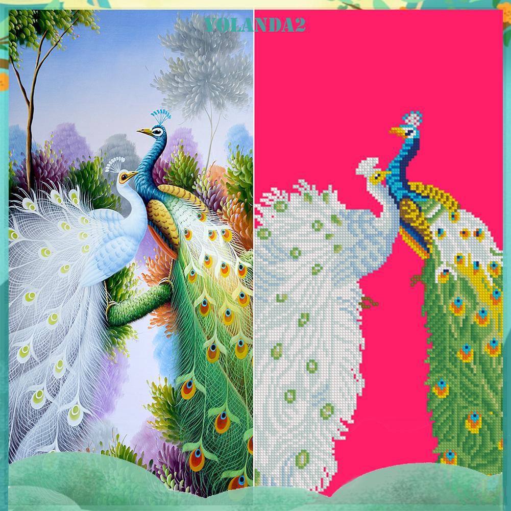 Tranh Thêu Con Công Kim Cương 5d