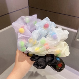 🌈Chun cột tóc Scrunchies cầu vồng mix hạt
