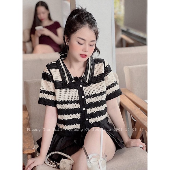 Áo Len Lỗ Cài Khuy, Len Polo Cổ Bẻ Hoạ Tiết Độc Lạ 225
