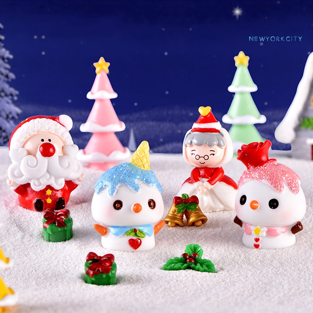 Mô hình ông già Noel/người tuyết mini trang trí cây thông giáng sinh DIY