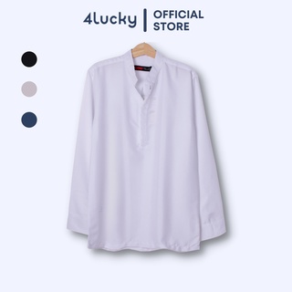 Áo sơ mi nam cổ trụ tay dài 4Lucky  8045, chất vải chống nhăn