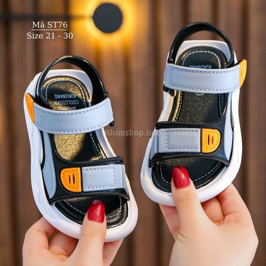 Dép quai hậu bé trai 1 - 5 tuổi sandal quai ngang nhựa dẻo cao cấp êm nhẹ chống trơn trượt phong cách Hàn Quốc ST76