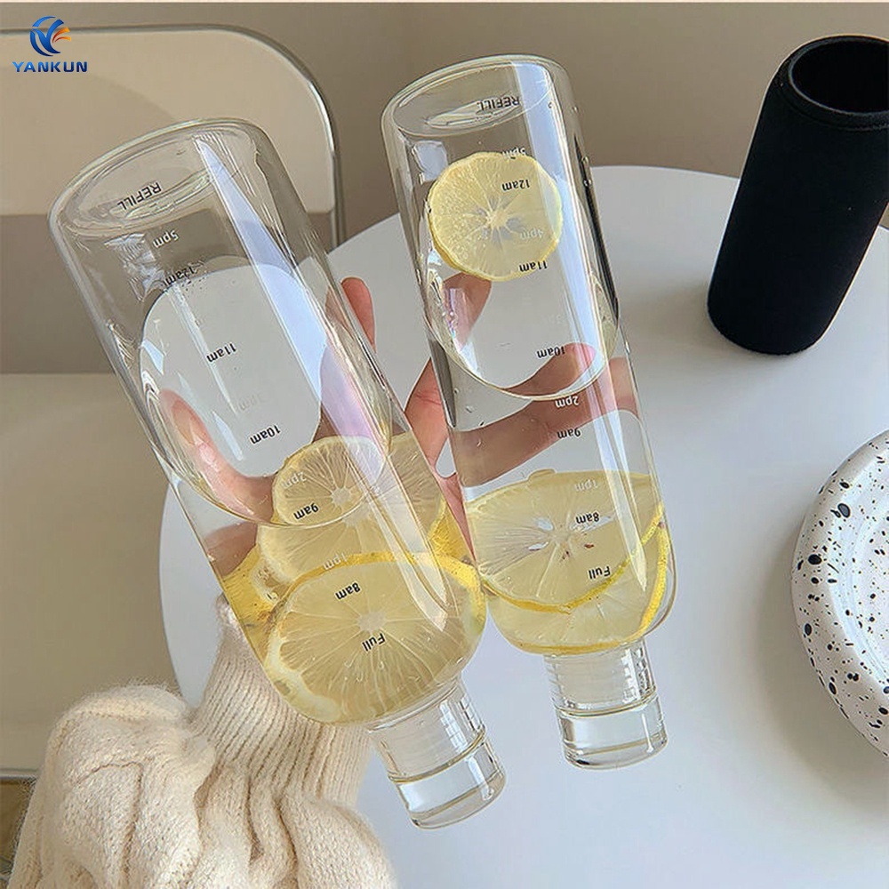 Bình Nước Nhựa Trong Suốt Chống Rò Rỉ Tiện Dụng Cho Nam Và Nữ