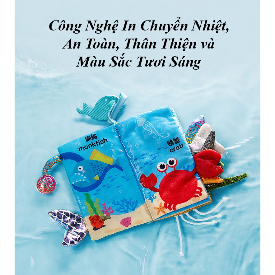 Sách Vải Tương Tác Đuôi Thú - KUB Đuôi Nhiều Chất Liệu, Phát Triển Đa Giác Quan